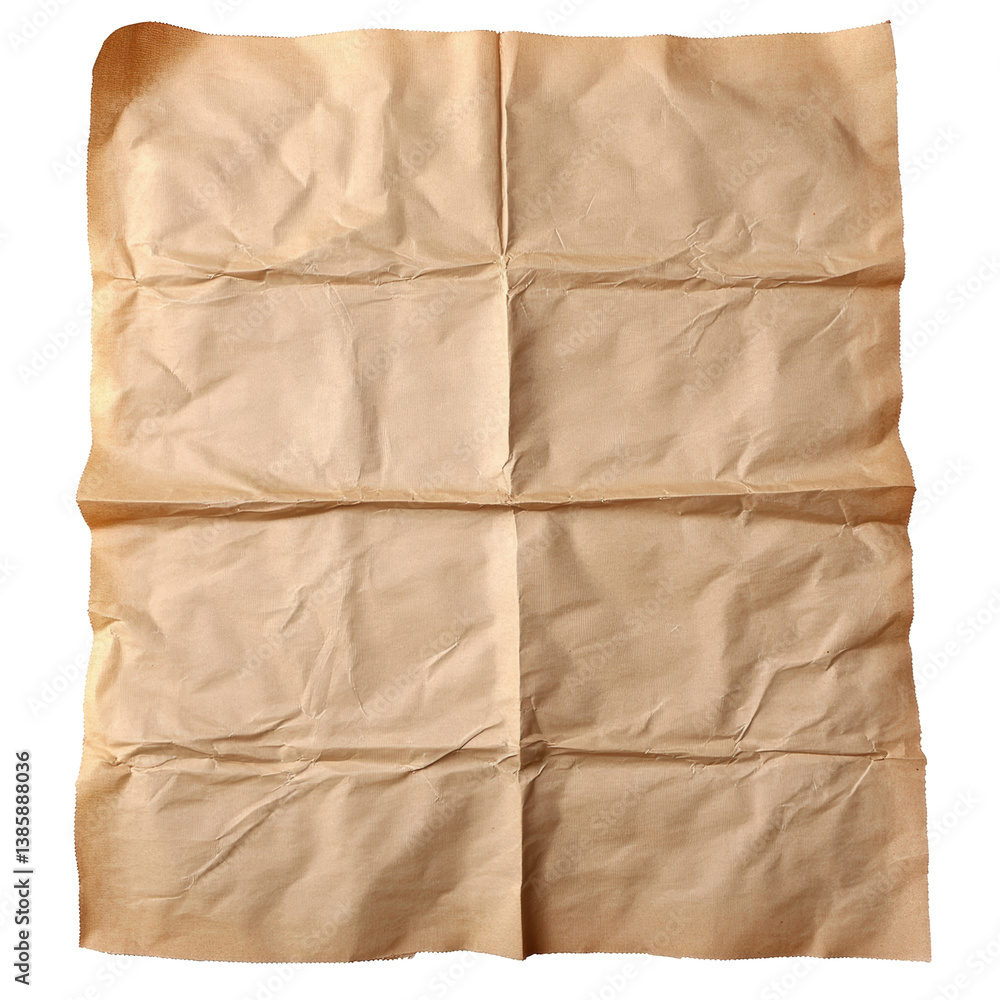 Poster piece of brown paper displayed in a creative style showcasing its texture and versatility for variou