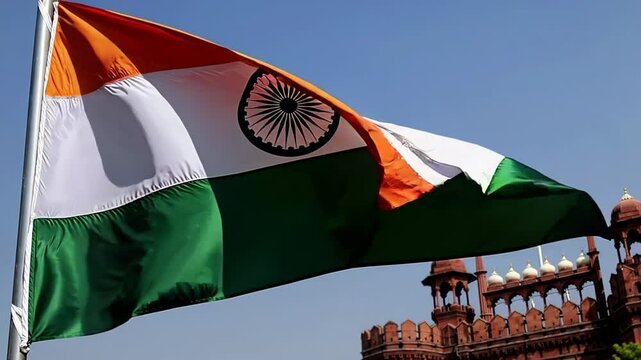 Indian flag waving at red fort: national pride and cultural symbolism