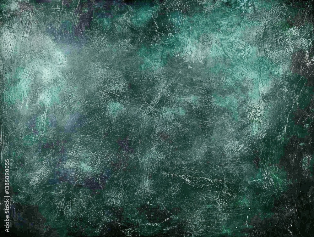 Poster textured dark green background with abstract paint strokes and subtle light creating a moody and art
