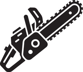 black and white chainsaw