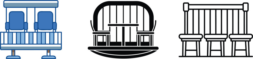 Amusement Park Ride Designs Gondola, Swing, and Bench