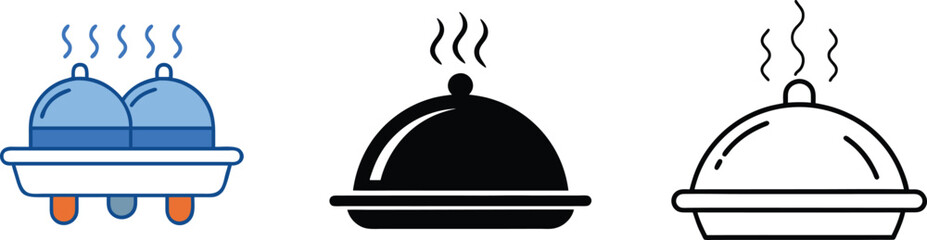 Restaurant Food Serving Dishes, Hot Meal Cloche Covers