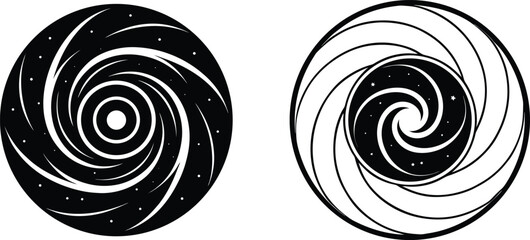 Yin Yang Galaxy Spiral Cosmic Vortex Design Art