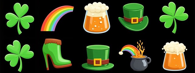 A set of St. Patrick's Day icons.