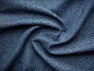 Fototapeta premium Denim Fabric Texture Close Up Detailed Shot of Blue Jeans Material with Swirls and Folds for Fashion Design