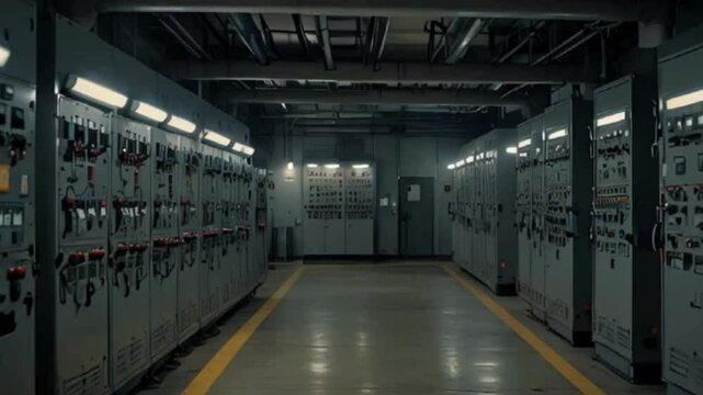 A Heavy Duty Electric Control Panel. Generative AI