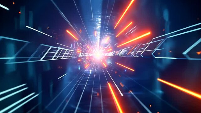 Digitale Explosion aus Licht und Zahlen