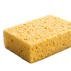Yellow Cleaning Sponge, Cellulose Sponge isolated on transparent background