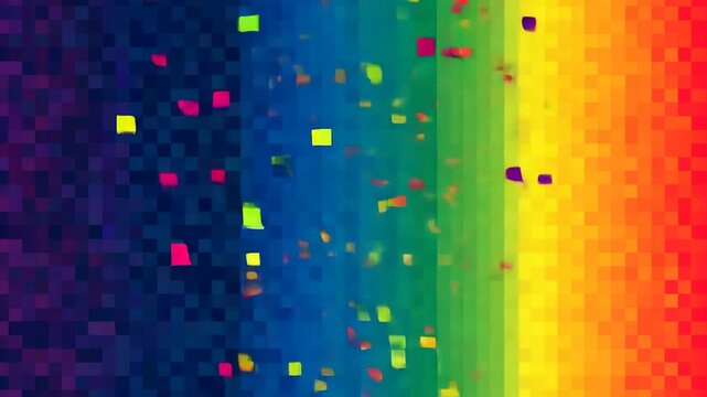 Bunte Pixelanimation mit Farbexplosion