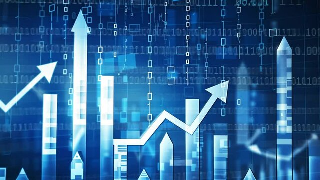 Pfeile zeigen Wachstum in digitaler Statistik
