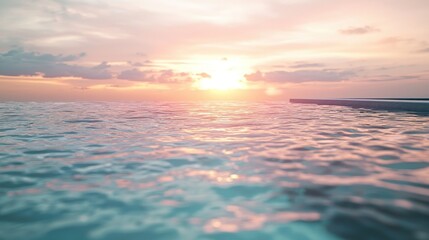 Fototapeta premium Serene Sunset Over Calm Ocean Waters