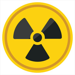 Classic Radiation Hazard Vector Icon with Yellow Circle and Trefoil Symbol for Safety and Compliance

