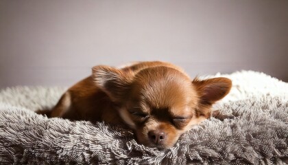 かわいいチワワの赤ちゃんの寝顔