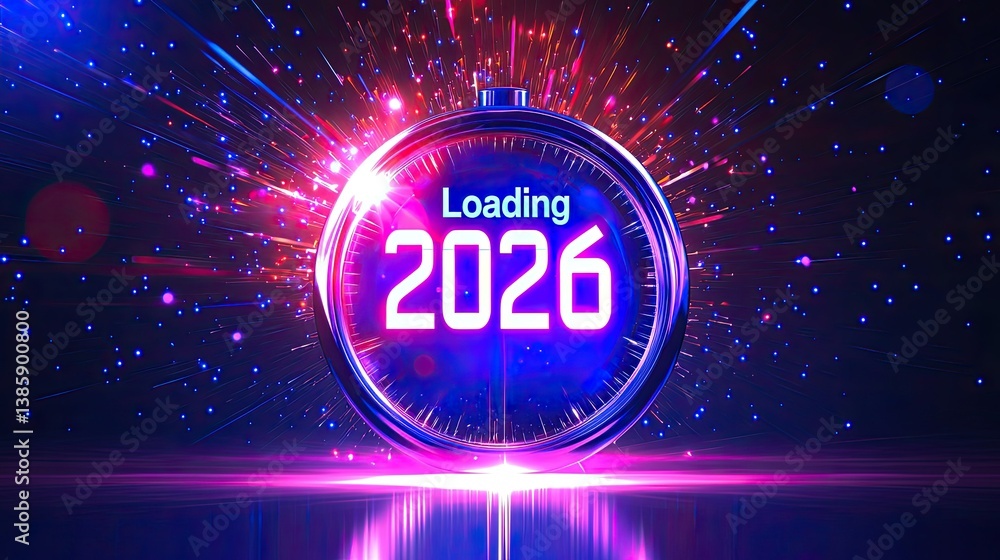 Poster Cyber-inspired digital clock with 