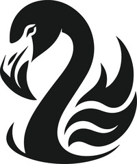 Black vector of a flamingo bird