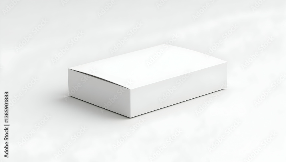 Poster sleek minimalist product shot, a pristine white rectangular box on a clean surface, ideal for mockup