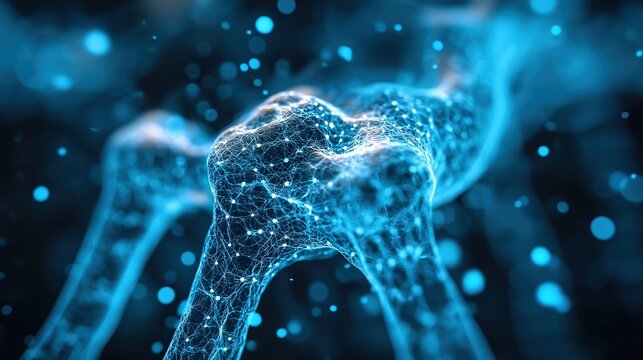  Visual overlay of DEXA scan glowing white shows dense bone while faded porous parts signal mineral loss, revealing difference in skeletal structure clarity.