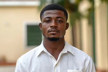 Obraz premium Young man with serious expression