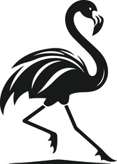 Black vector of a flamingo bird