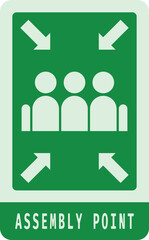 Assembly Point, Emergency Signboard, Evacuation Sign
