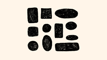 Kids crayon drawing set. Vector pastel doodles, charcoal scribbles, hand-drawn textures for backgrounds, prints and school projects.