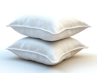 Obraz premium Pillows Stacked on White Background