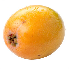 A whole loquat isolated on a transparent background