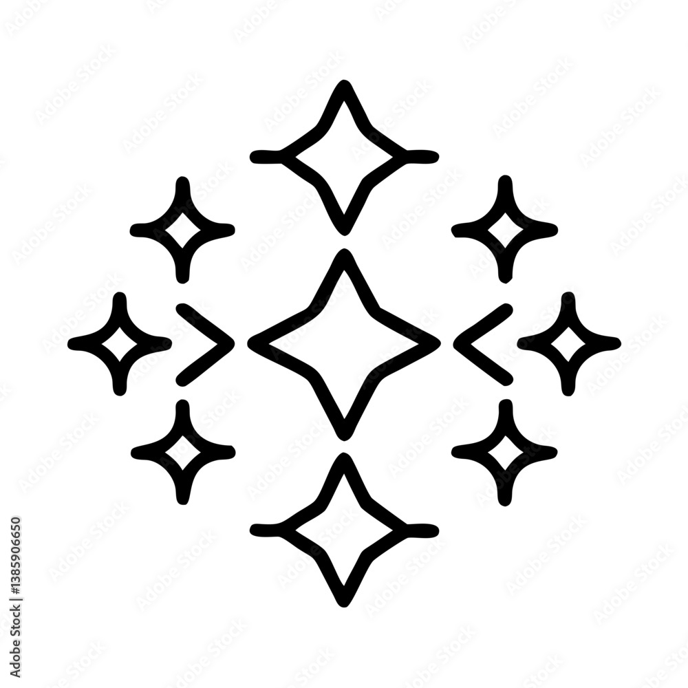 Poster sparkling stars vector icon illustration for graphic design and creative projects and visual element