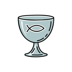 Modern chalice icon with a subtle shine, flat design