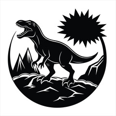 Obraz premium dinosaur silhouette vector style