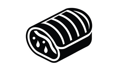 Meatloaf illustration icon silhouette