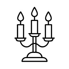 Elegant candelabra with three candles vector illustration perfect for decoration and design projects