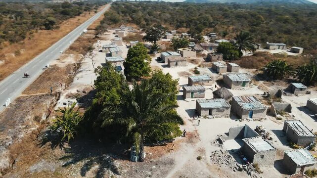 DRONE AFRICA VILLAGE, HUAMBO, ANGOLA