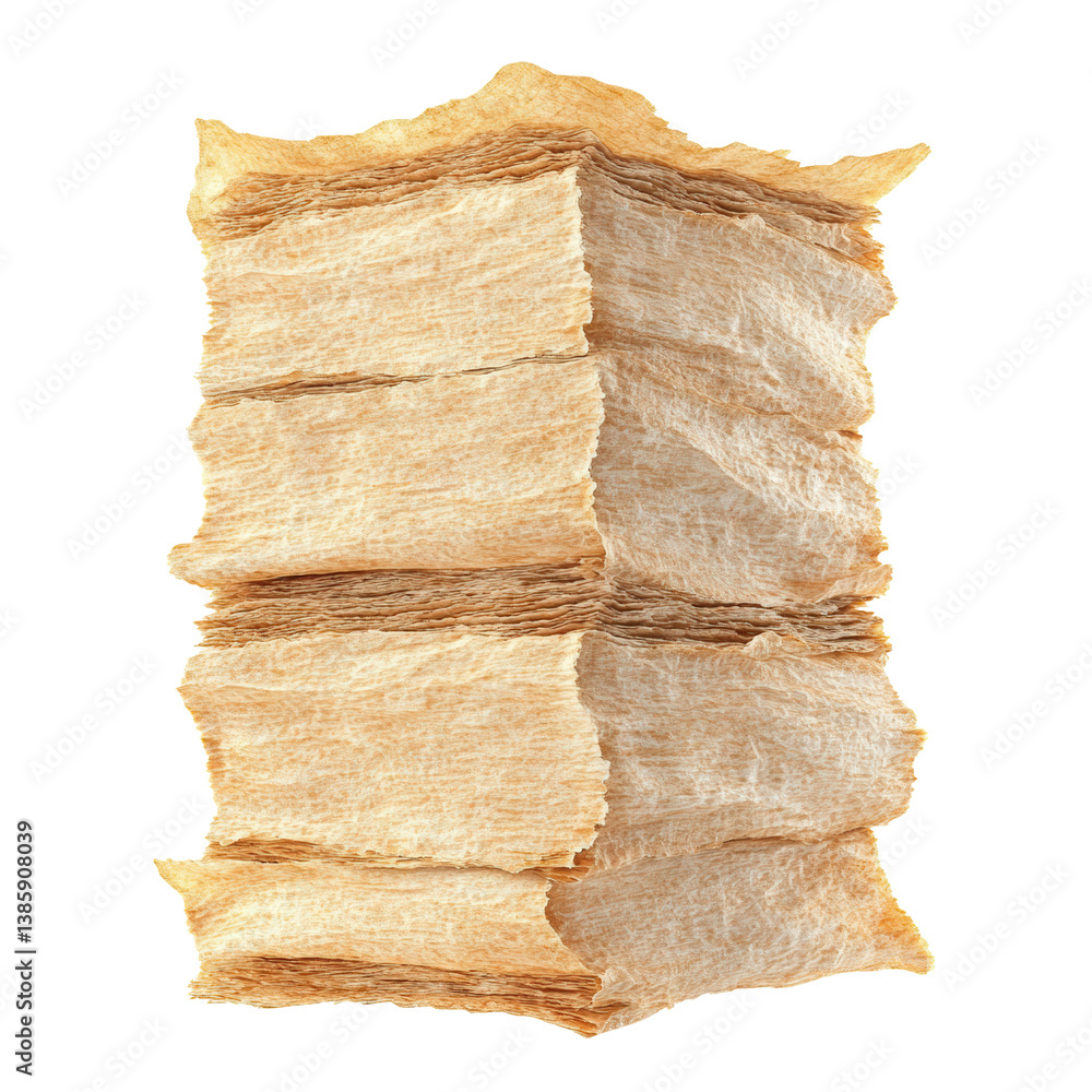 Poster stack of brown paper sheets neatly arranged highlighting texture and color with a focus on craft mat