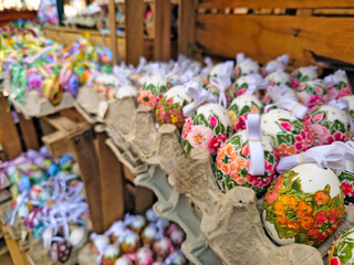 Handmade painted Easter eggs,market in Freyung,Am Hof, Vienna,Austria