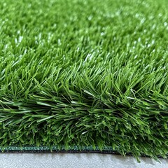 Fototapeta premium Lush Artificial Turf Close Up Showcasing Vibrant Green Blades and Realistic Texture Perfect for Landscaping and Outdoor Design