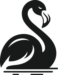 Black vector of a flamingo bird