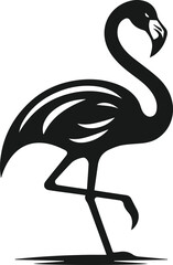 Black vector of a flamingo bird
