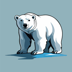 simple design of polar bear wild animal arctic 