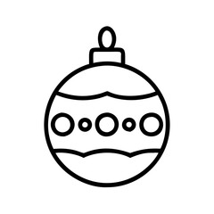 Christmas ornament vector design, holiday decoration, xmas ball, tree bauble, festive icon, outline style