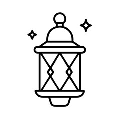 Ramadan kareem lantern vector illustration with star light for muslim islamic holiday decoration 