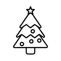 Christmas tree outline vector graphic for holiday designs and christmas tree clip art for christmas projects