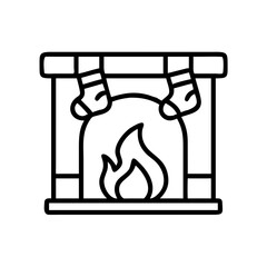 Cozy christmas fireplace with stockings vector illustration holiday season decoration for home and gifts