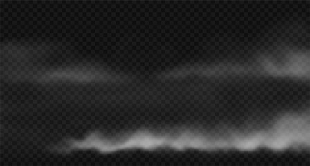 Vector realistic smoke clouds on water surface.