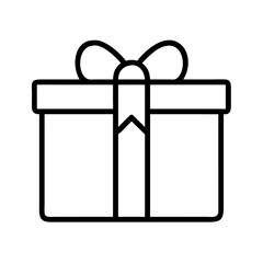 Outline gift box vector illustration for birthday christmas and special occasion present graphic design element