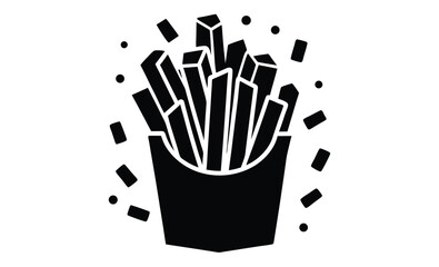  french fries vector icon silhouette