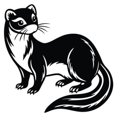 Adobe IllustrVector marten sketch . Isolated on white backgroundator Artwork