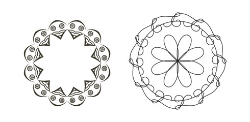 Set ornamental mandala rings collection