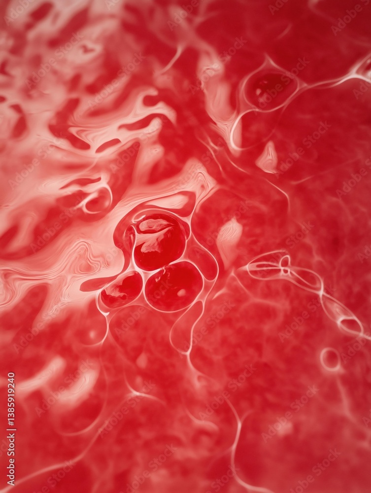Poster close-up of a red surface with a textured pattern. the surface appears to be made up of small, irreg