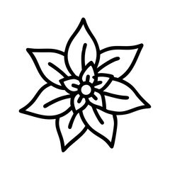 Floral design vector illustration of a flower blossom for botanical art and nature themed projects